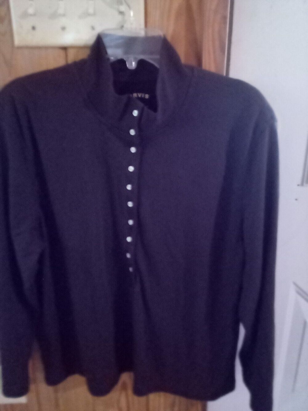 Orvis Women's Pullover Cotton Poly Blend Dark Brown Shirt Size XL